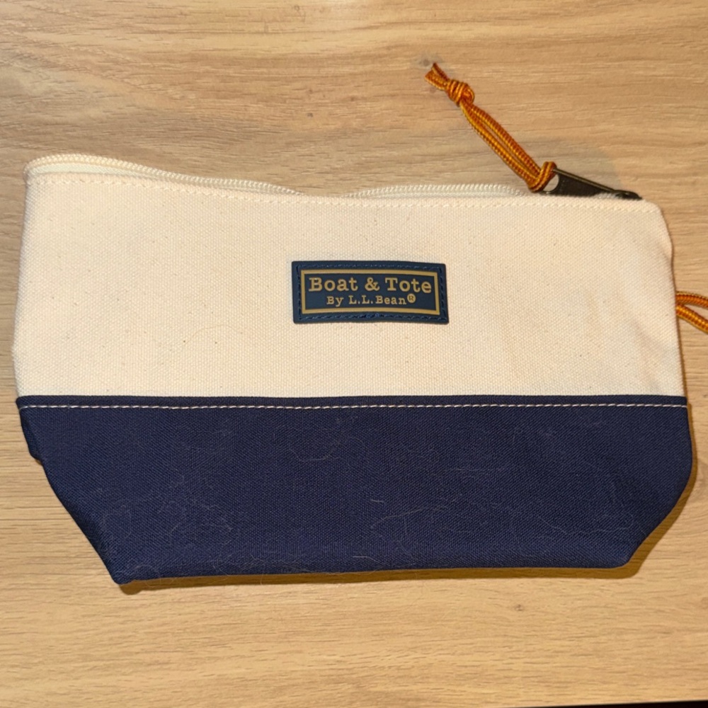 L.L. Bean Canvas Toiletry Bag - Navy and Cream
